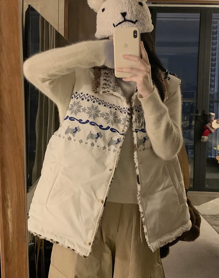 Winter lamb fur waistcoat wear thick coat