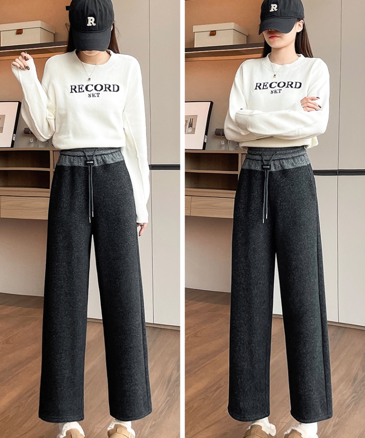 Woolen autumn and winter casual pants for women