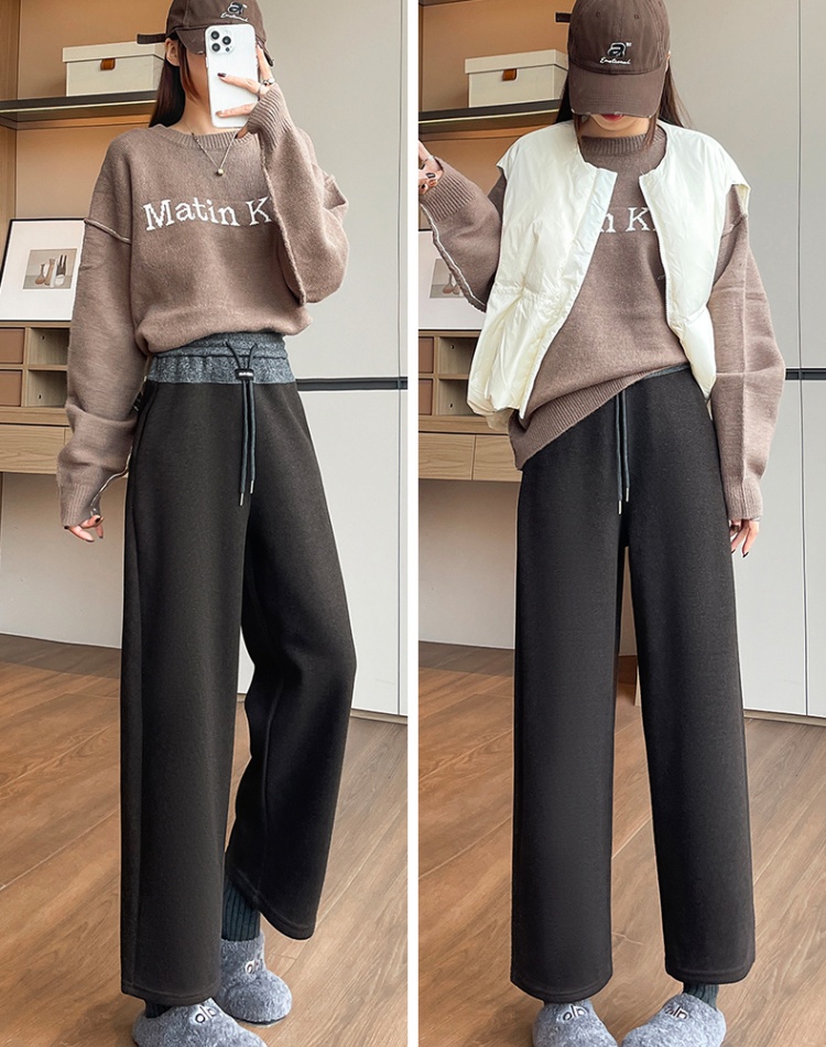 Woolen autumn and winter casual pants for women