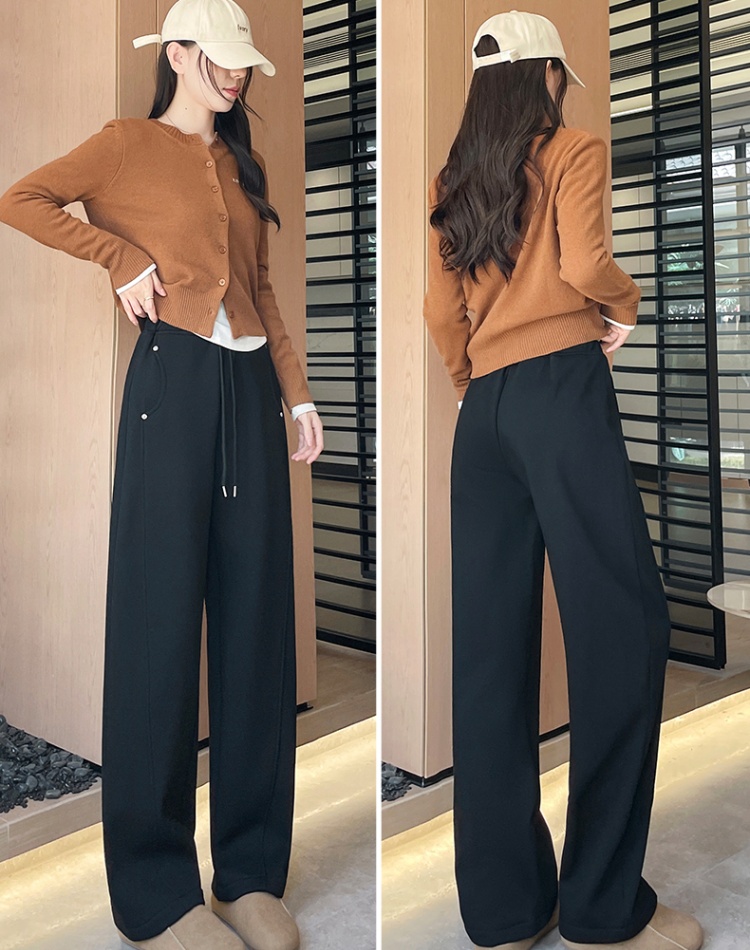 Sports high student pants autumn and winter straight sweatpants