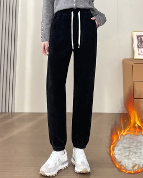 Thick large yard lamb fur sweatpants for women
