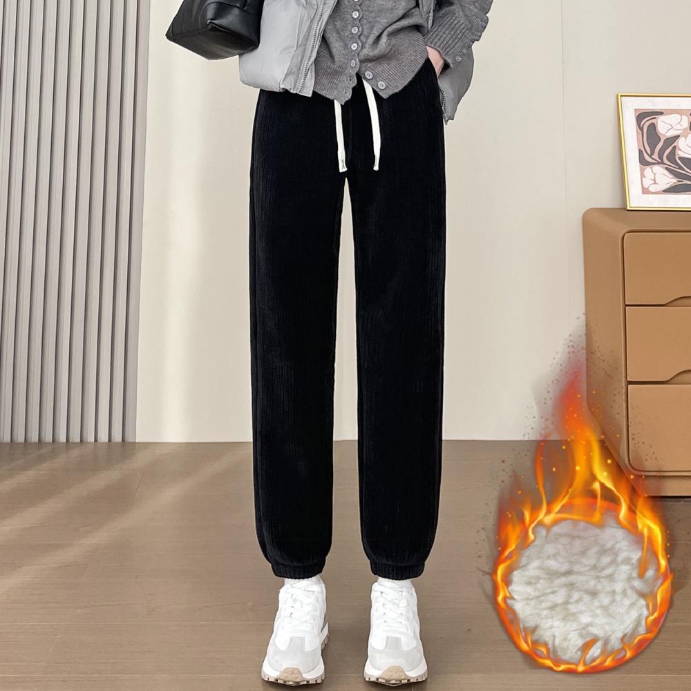 Thick large yard lamb fur sweatpants for women