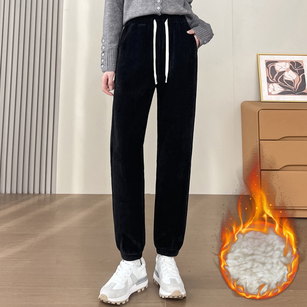 Thick large yard lamb fur sweatpants for women