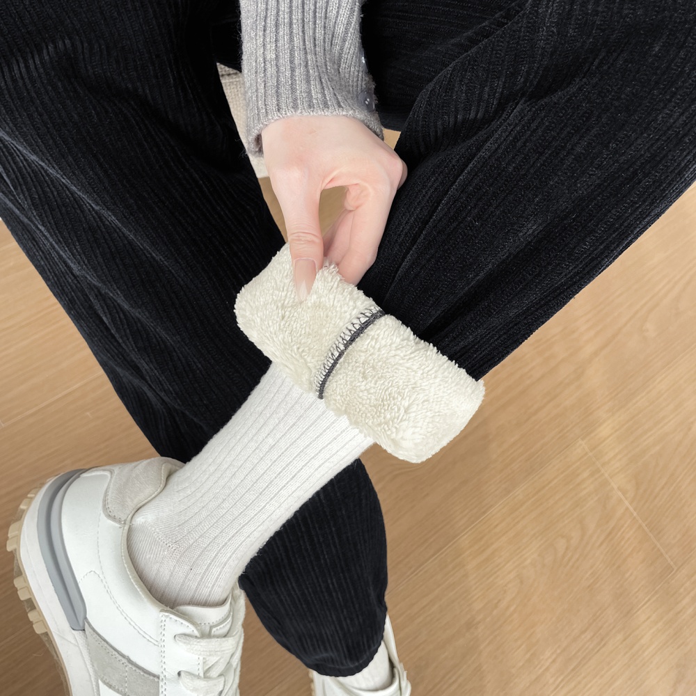 Thick large yard lamb fur sweatpants for women