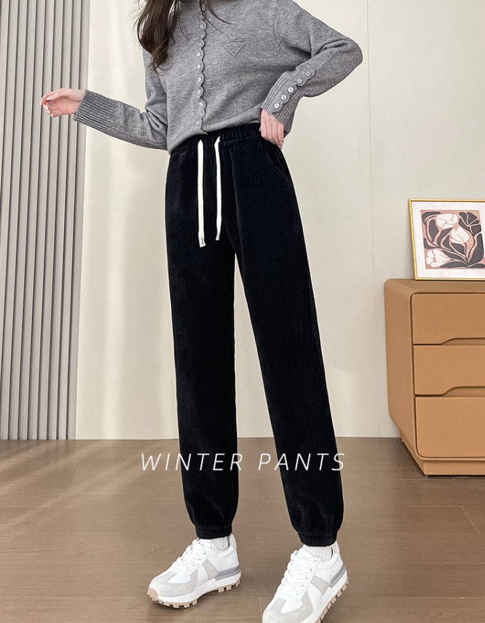 Thick large yard lamb fur sweatpants for women