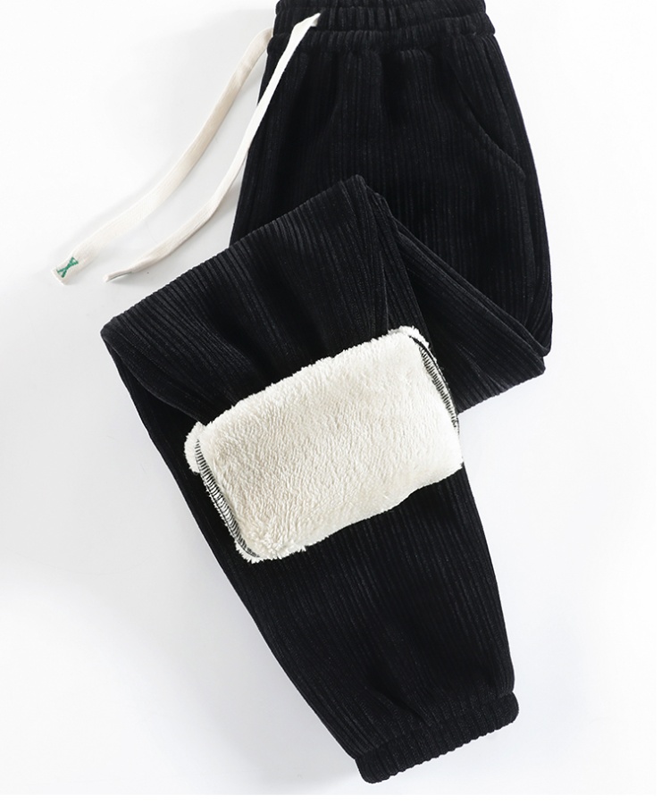 Thick large yard lamb fur sweatpants for women