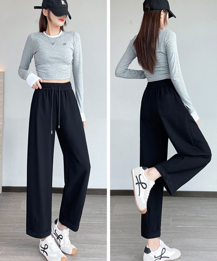 Nine tenths casual pants wide leg pants for women