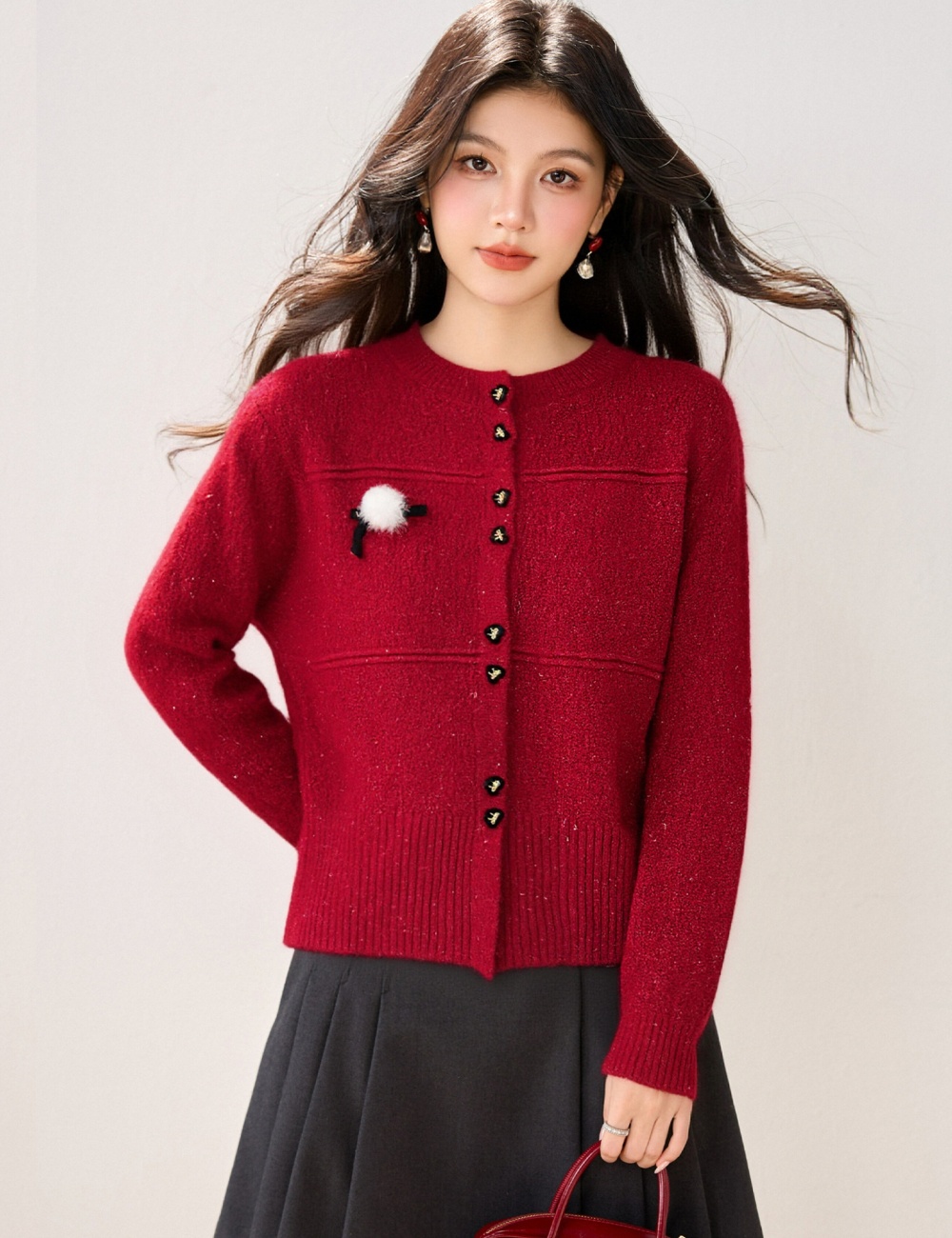 Christmas France style cardigan winter coat for women