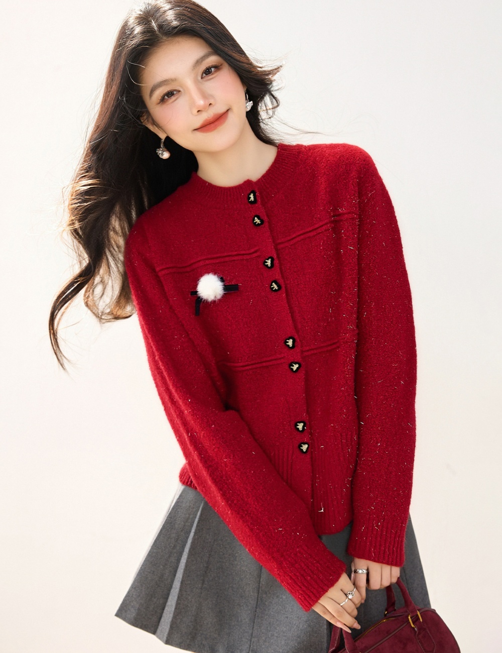 Christmas France style cardigan winter coat for women