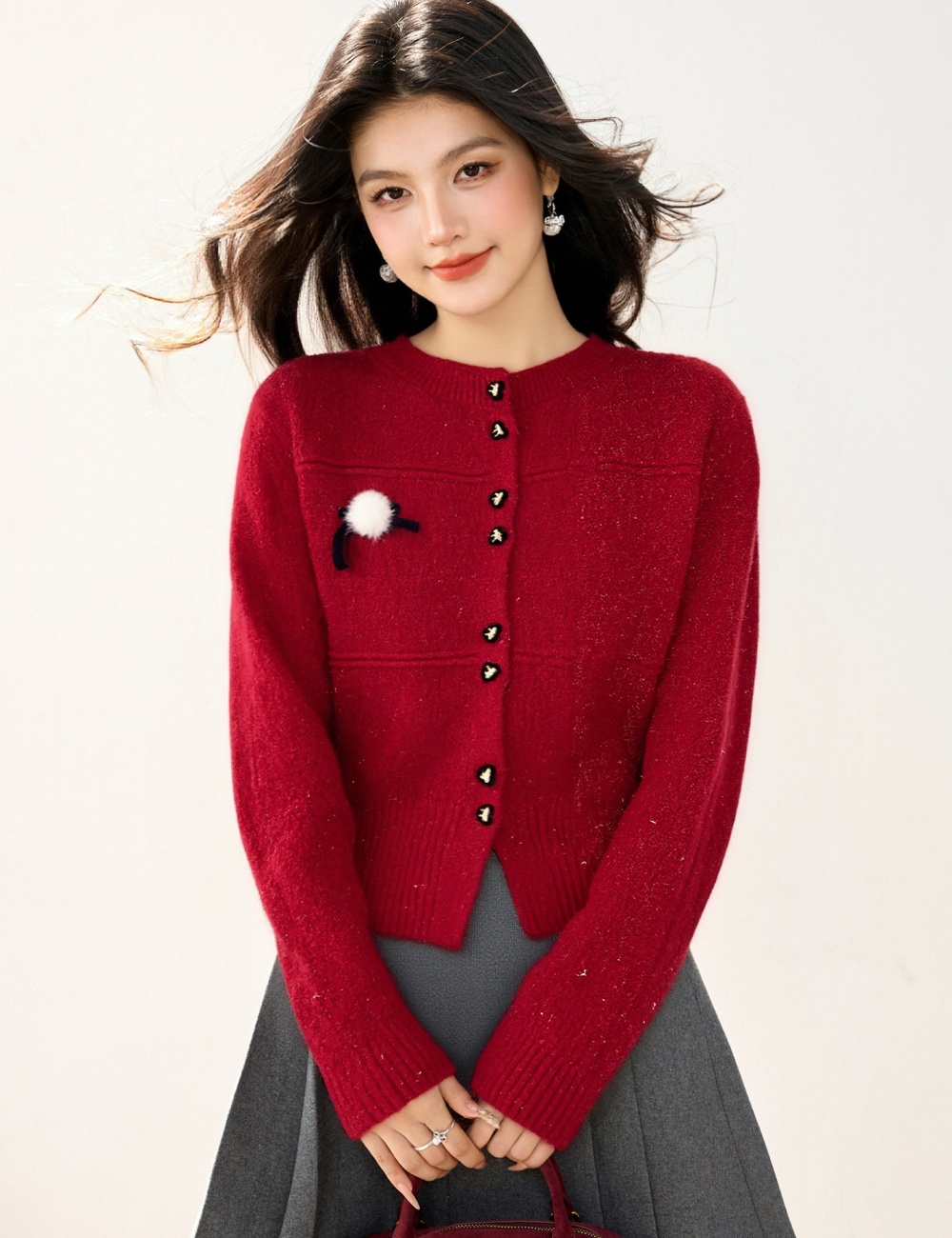 Christmas France style cardigan winter coat for women