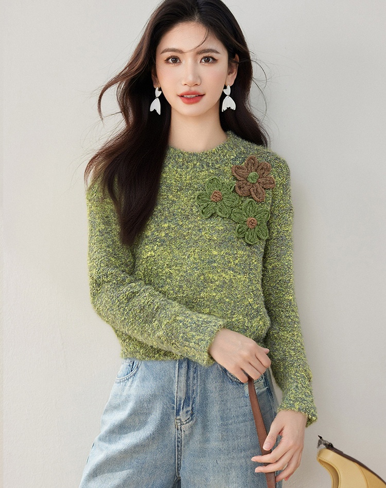 Autumn and winter stereoscopic sweater flowers coat