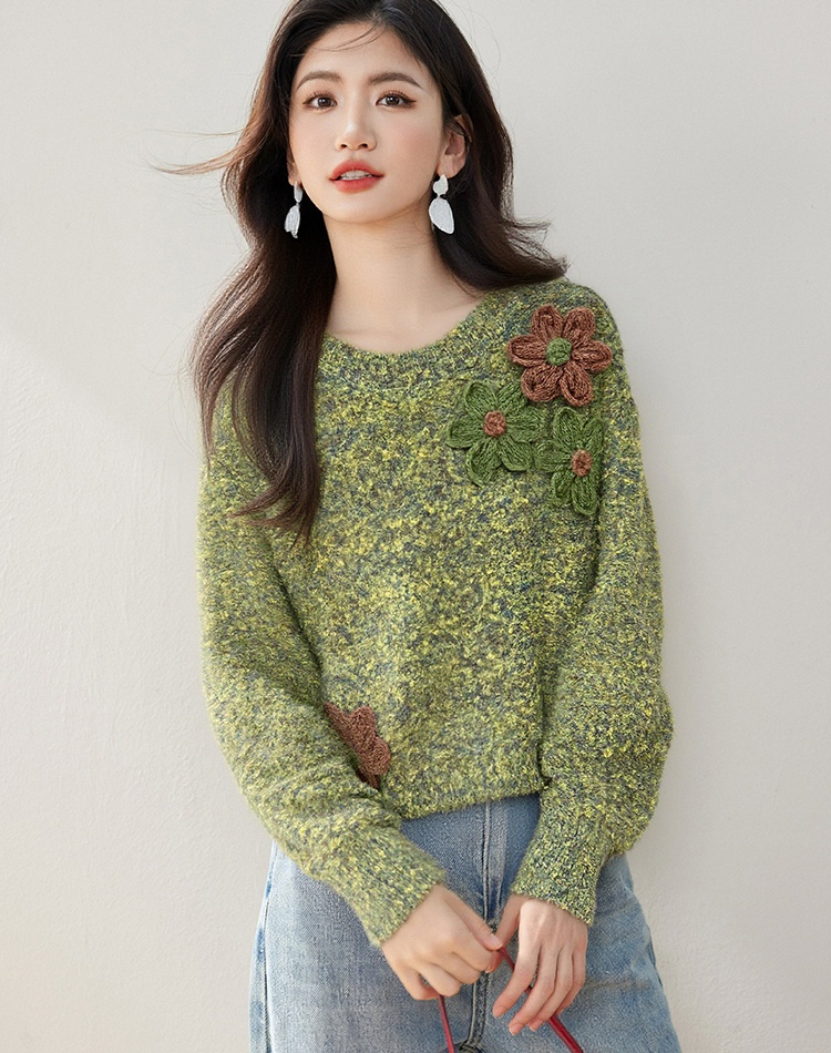 Autumn and winter stereoscopic sweater flowers coat