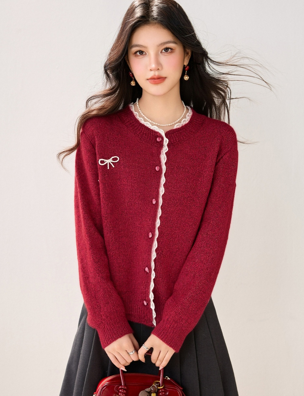 Splice cardigan autumn and winter sweater for women