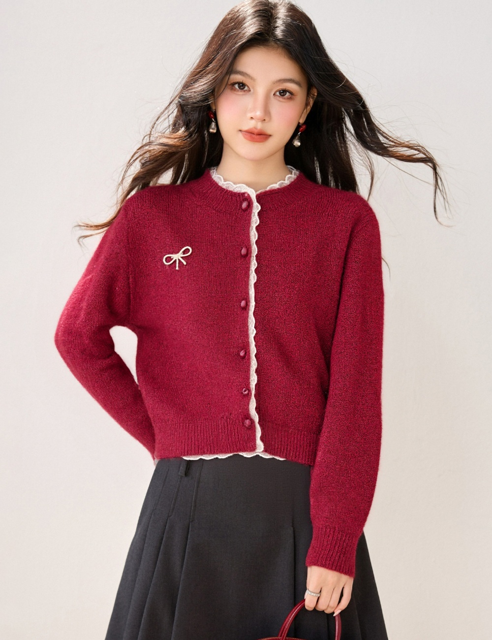Splice cardigan autumn and winter sweater for women