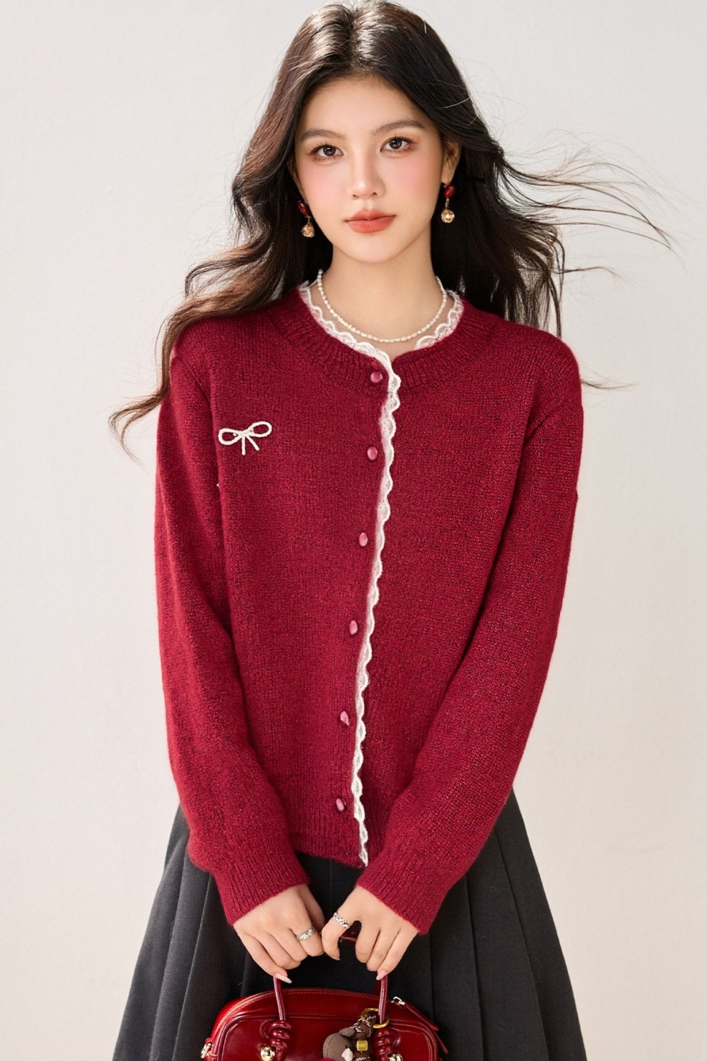 Splice cardigan autumn and winter sweater for women