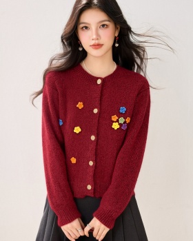 Lazy flowers tops unique loose sweater