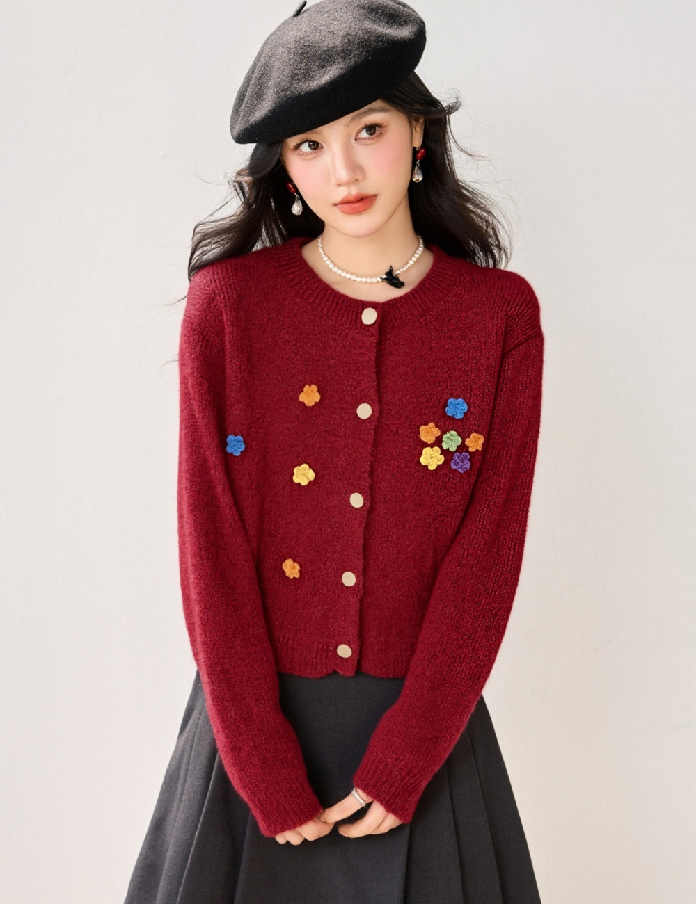 Lazy flowers tops unique loose sweater