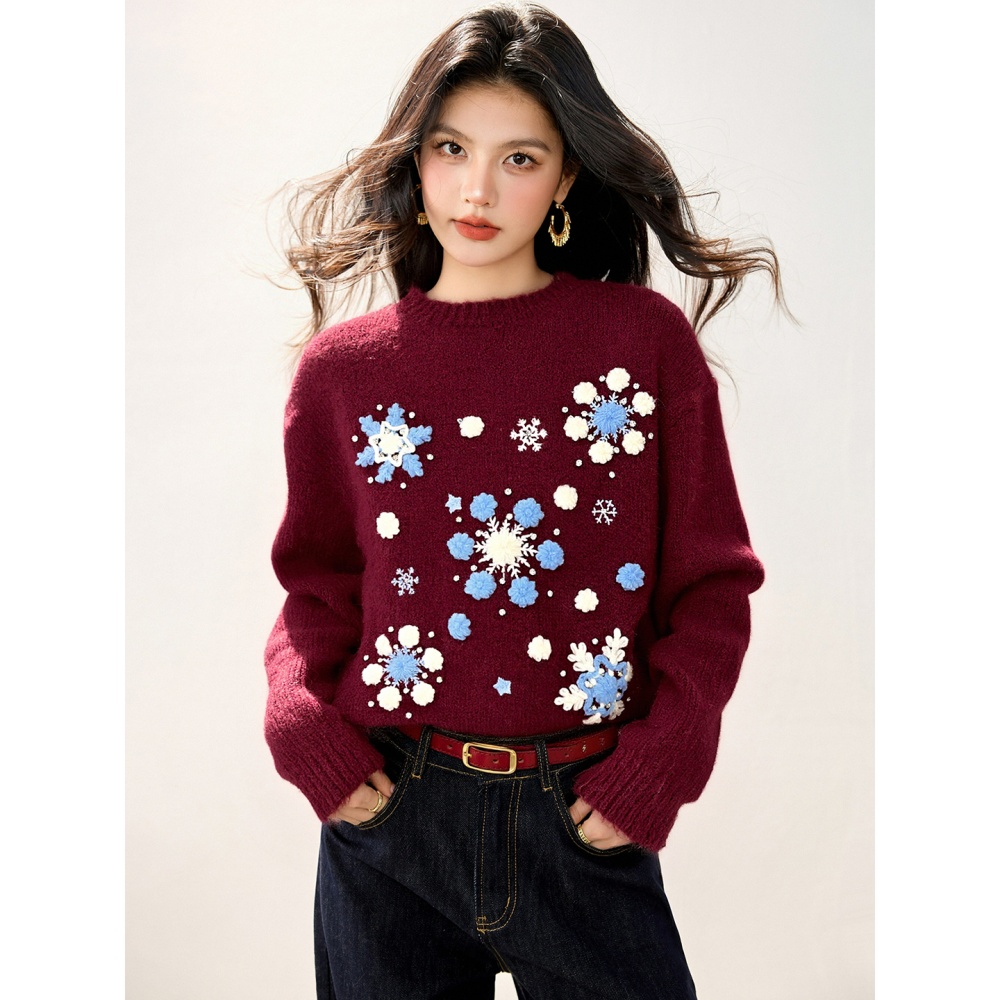 Show young all-match tops slim lazy sweater for women