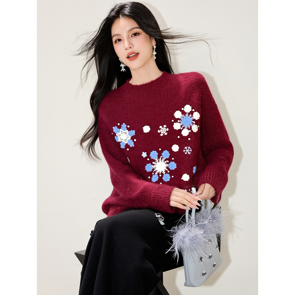 Show young all-match tops slim lazy sweater for women