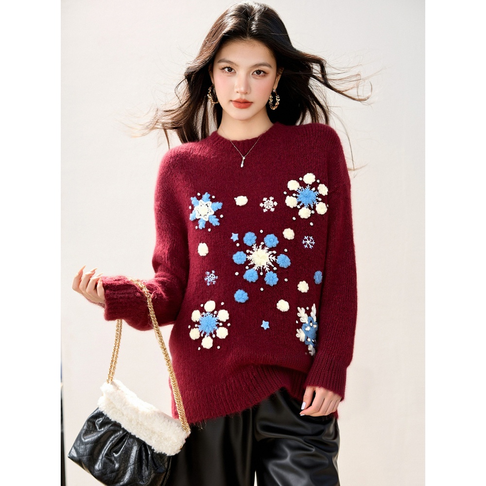 Show young all-match tops slim lazy sweater for women