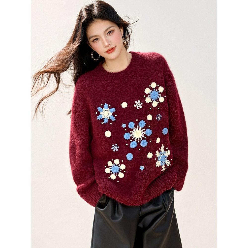 Show young all-match tops slim lazy sweater for women