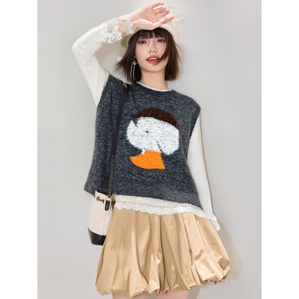 Spring waistcoat slim T-shirt 2pcs set for women