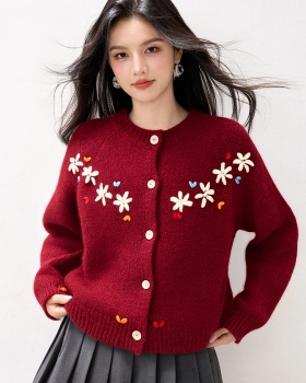 Crochet autumn and winter cardigan colors tops for women