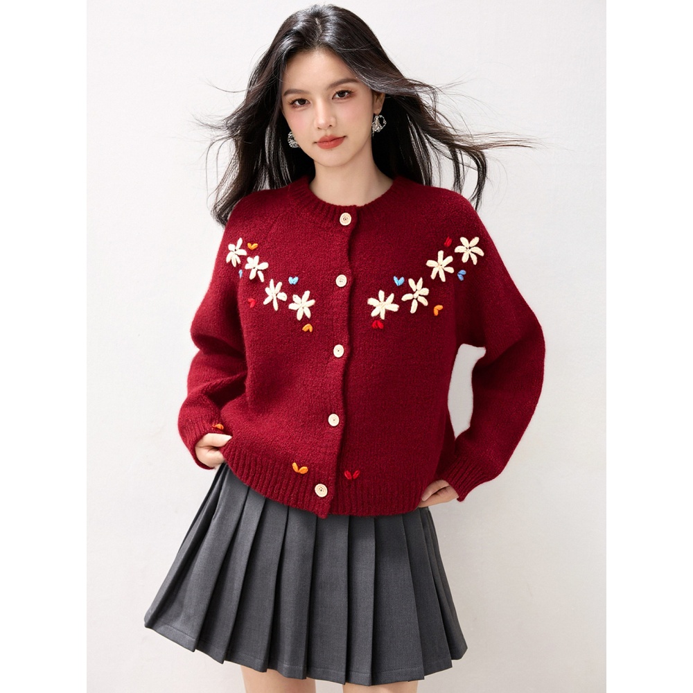 Crochet autumn and winter cardigan colors tops for women