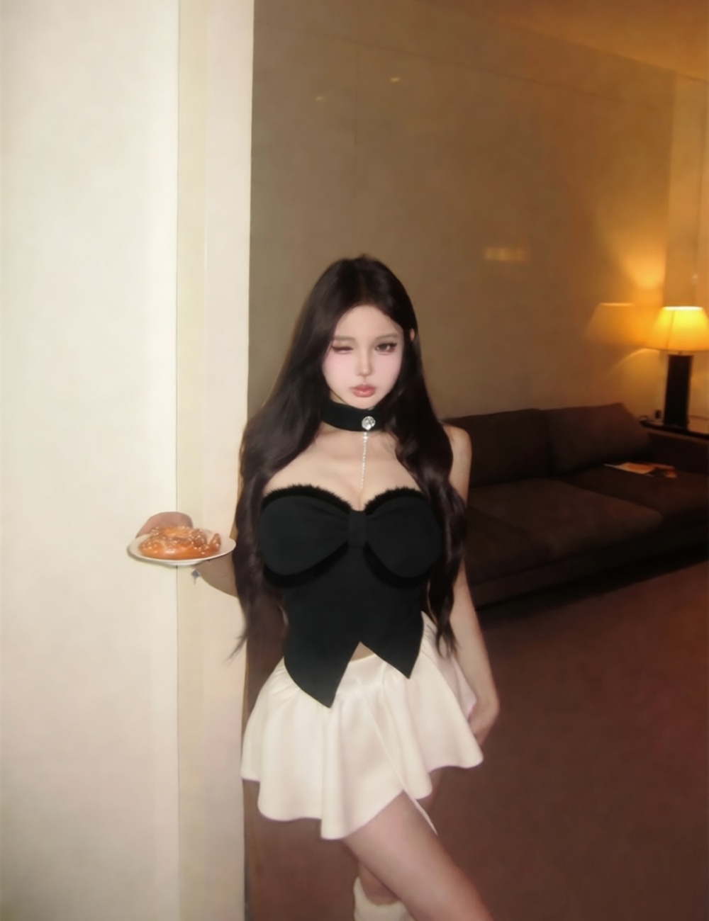 Scarf chain enticement wrapped chest christmas tops