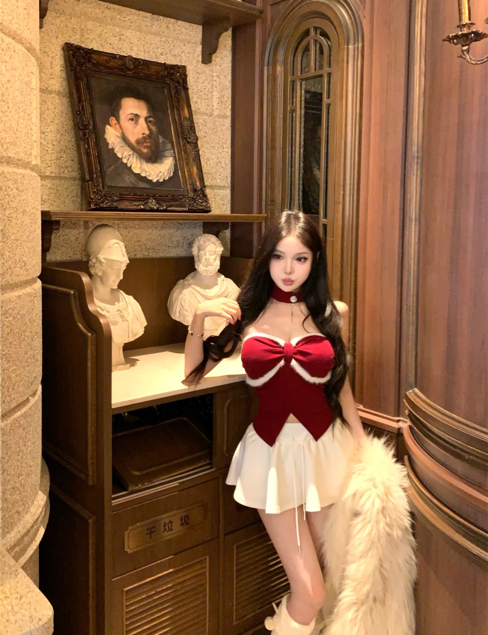 Scarf chain enticement wrapped chest christmas tops