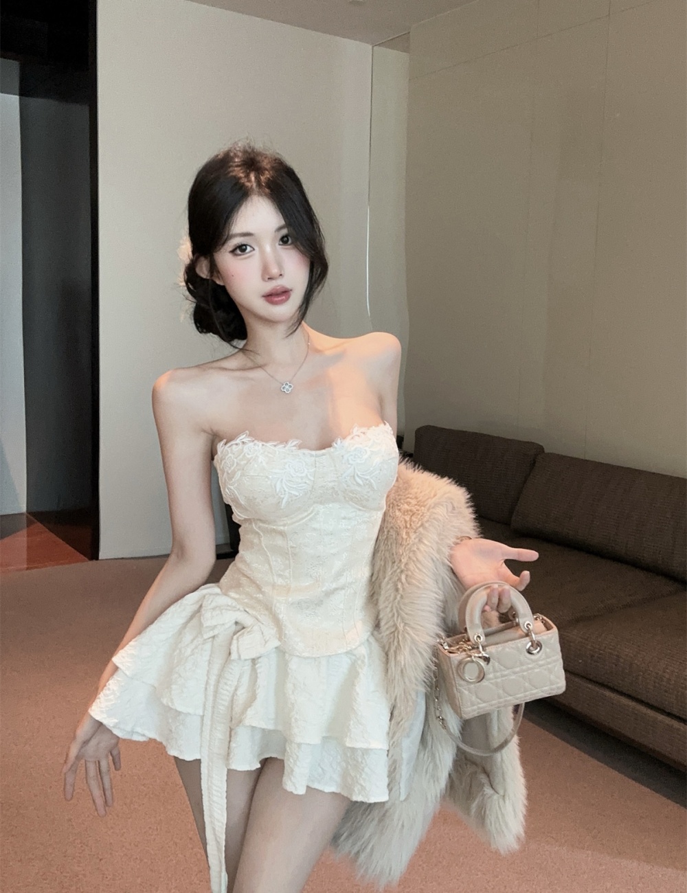 Colors jacquard lace tops wrapped chest enticement corset