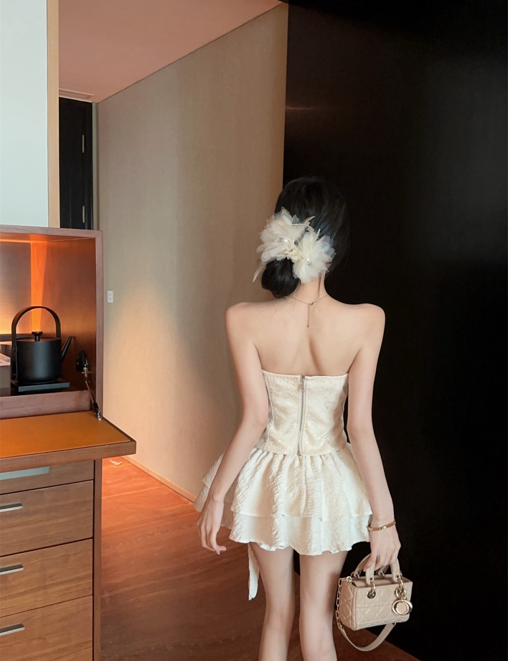 Colors jacquard lace tops wrapped chest enticement corset