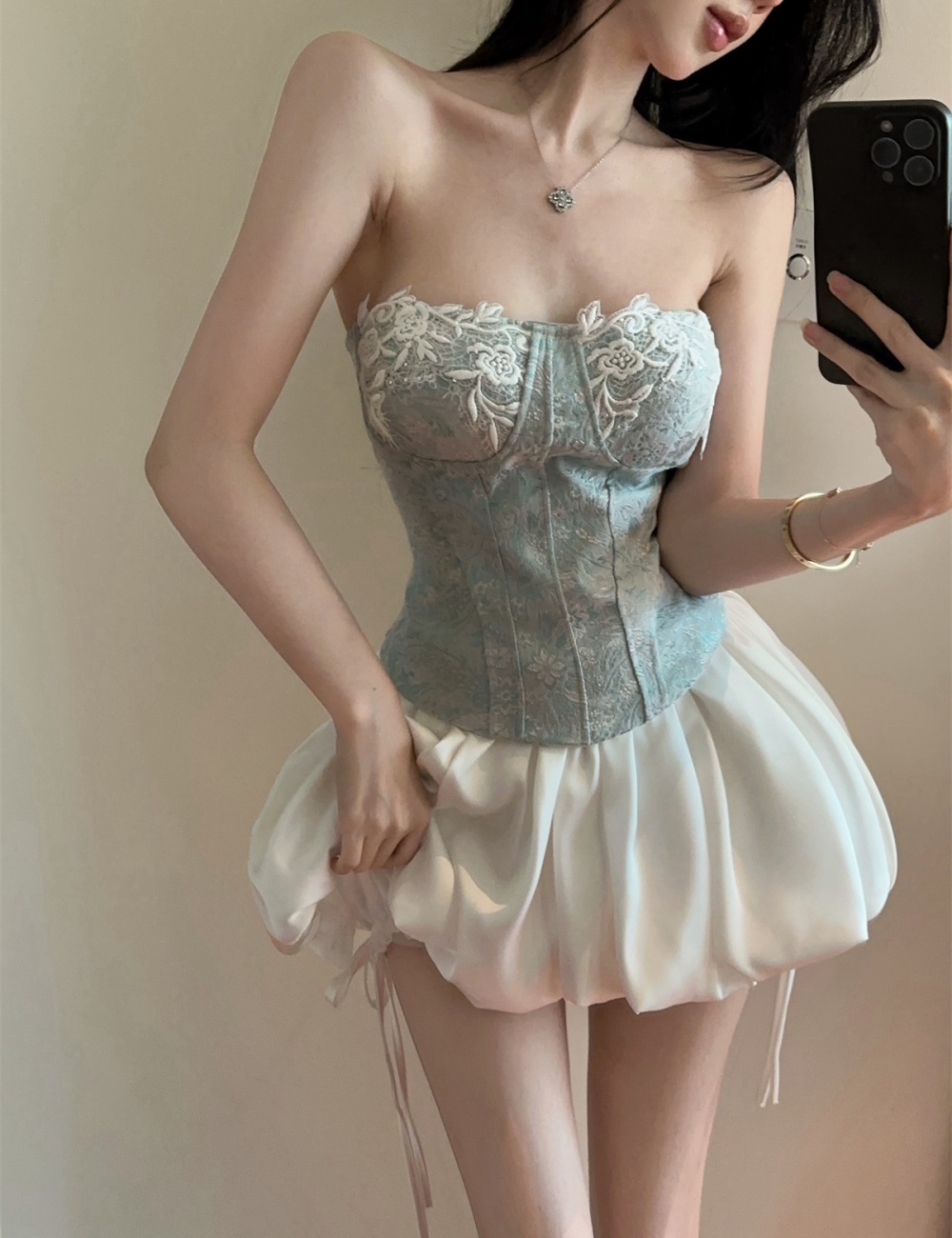 Colors jacquard lace tops wrapped chest enticement corset