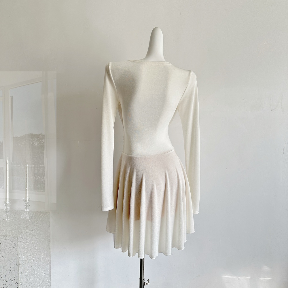 Pseudo-two enticement lace temperament dress