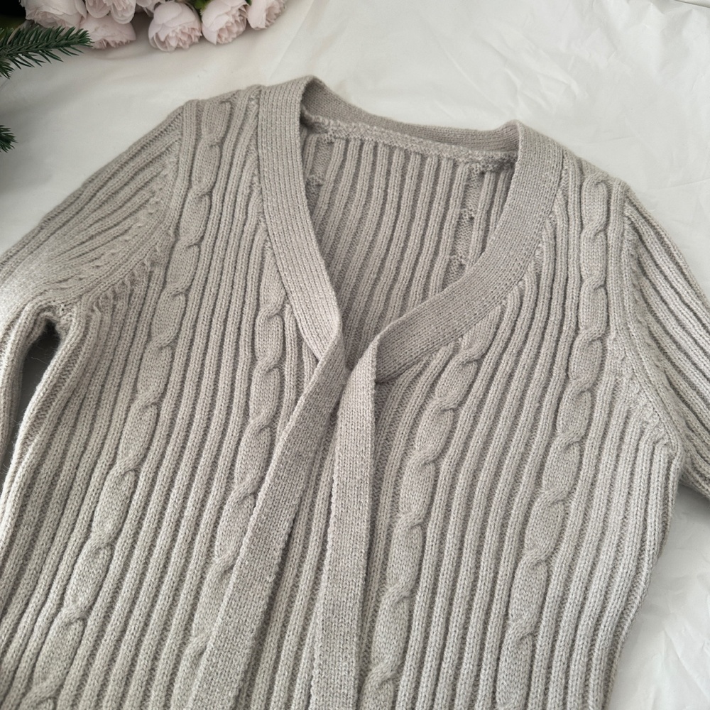 Knitted temperament tops wool short skirt a set for women