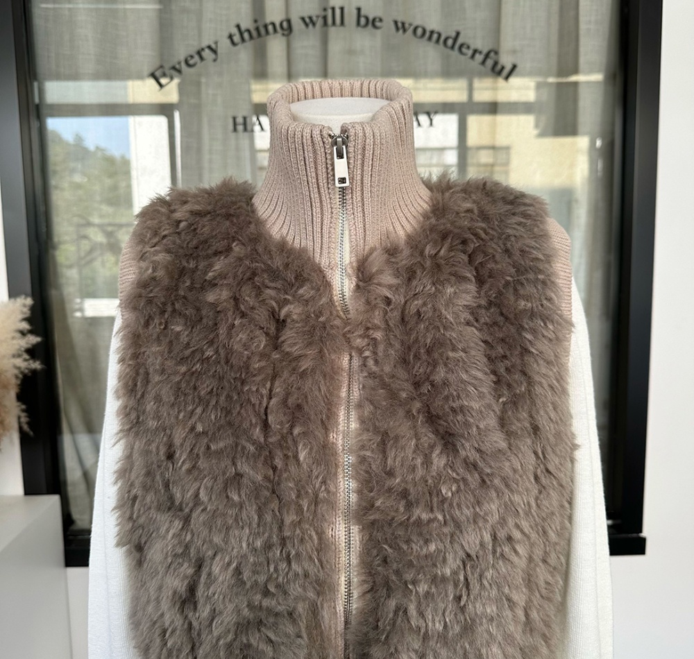 Cstand collar splice waistcoat hooded elmo sweater