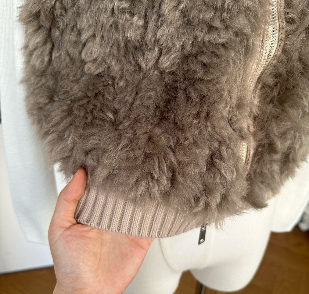 Cstand collar splice waistcoat hooded elmo sweater