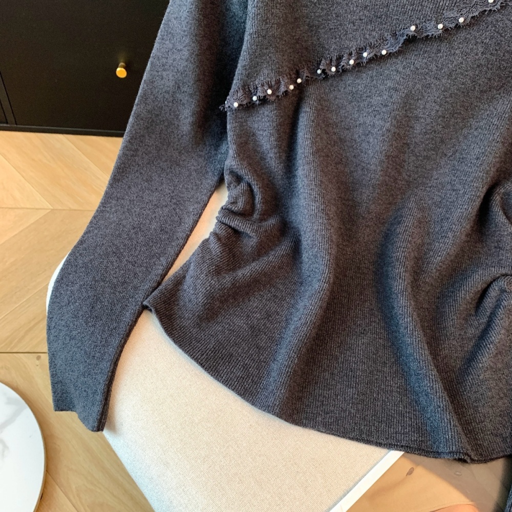 Splice bottoming bottoming shirt half high collar tops