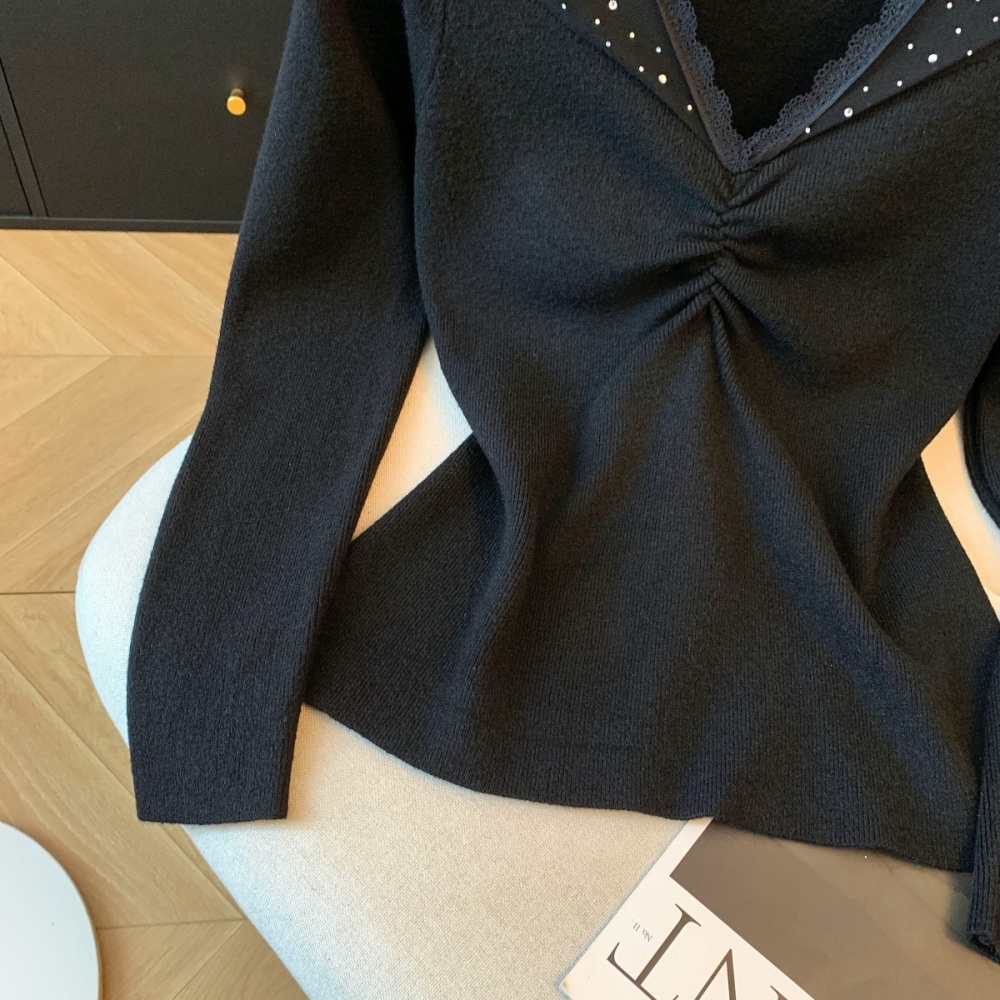 Tender bottoming shirt France style sweater for women