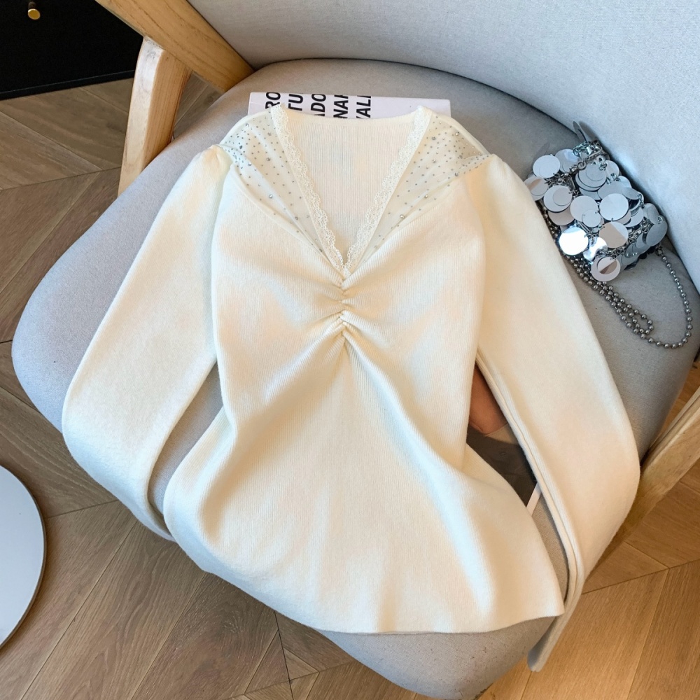 Tender bottoming shirt France style sweater for women