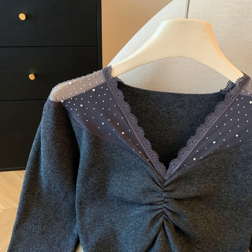 Tender bottoming shirt France style sweater for women