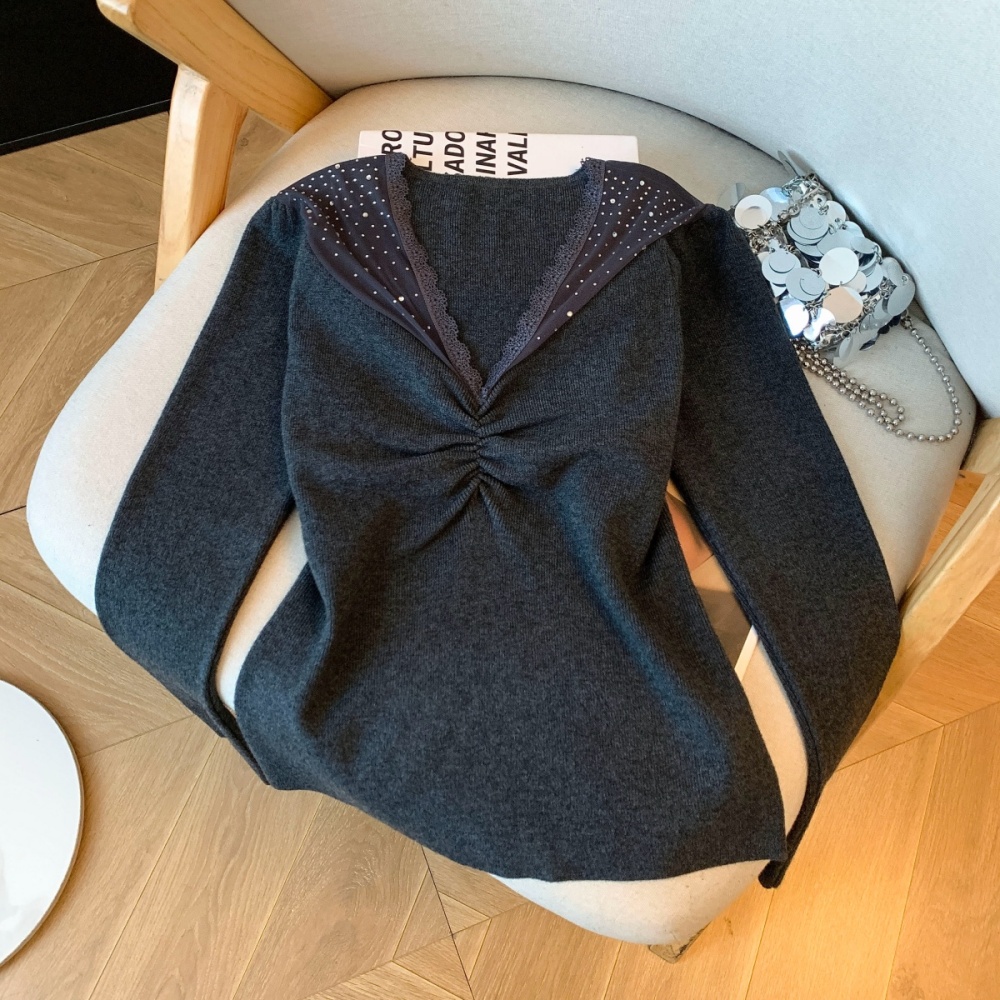 Tender bottoming shirt France style sweater for women