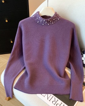 Trumpet sleeves bottoming shirt slim tops for women