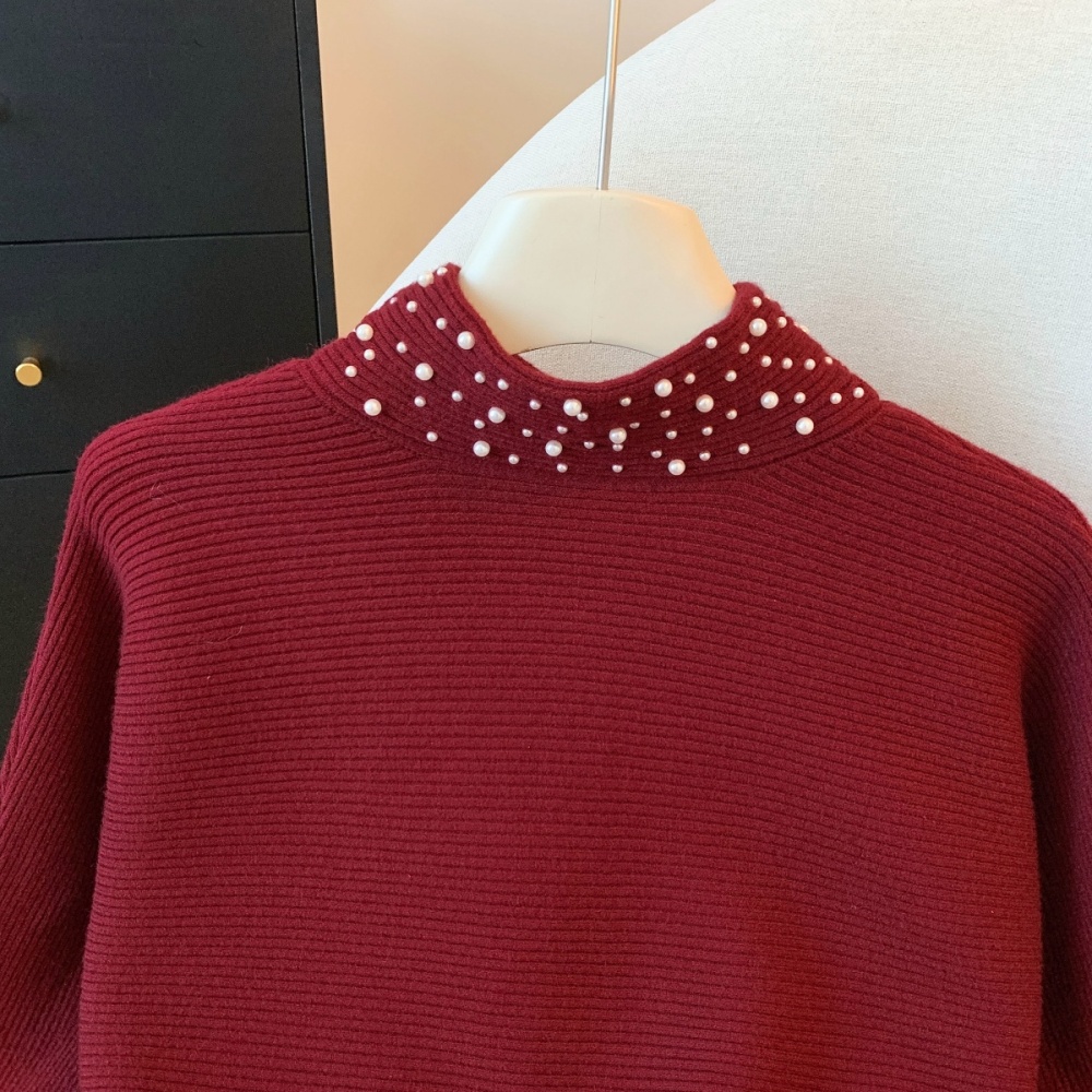 Trumpet sleeves bottoming shirt slim tops for women