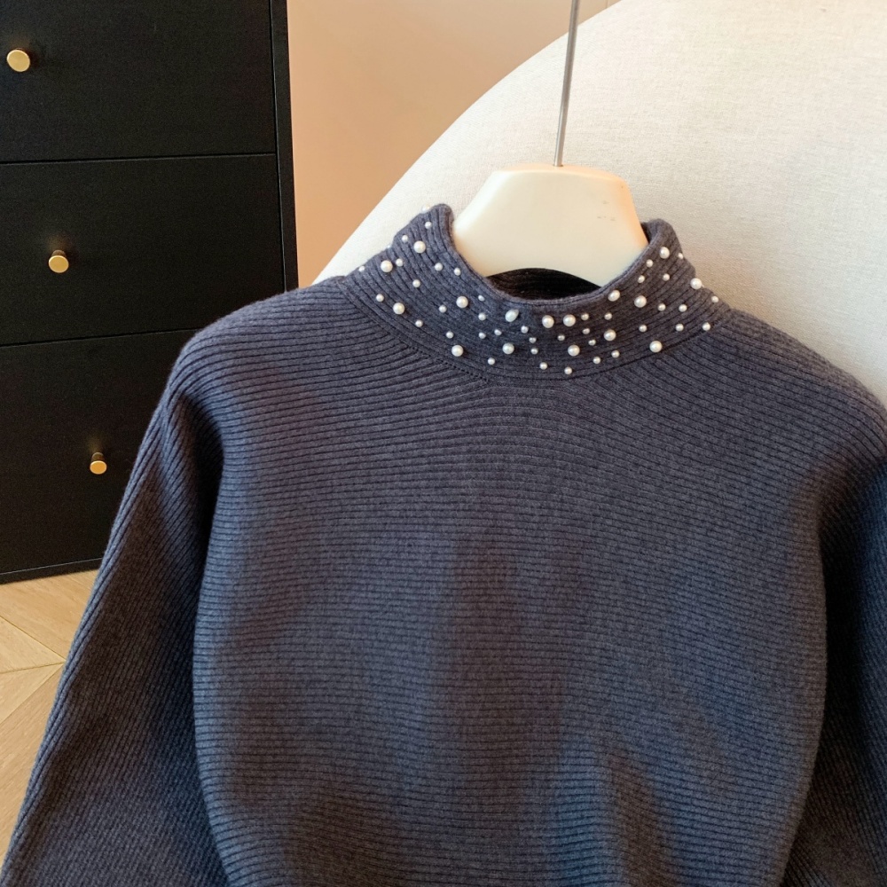 Trumpet sleeves bottoming shirt slim tops for women