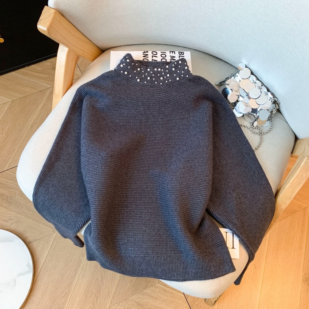 Trumpet sleeves bottoming shirt slim tops for women