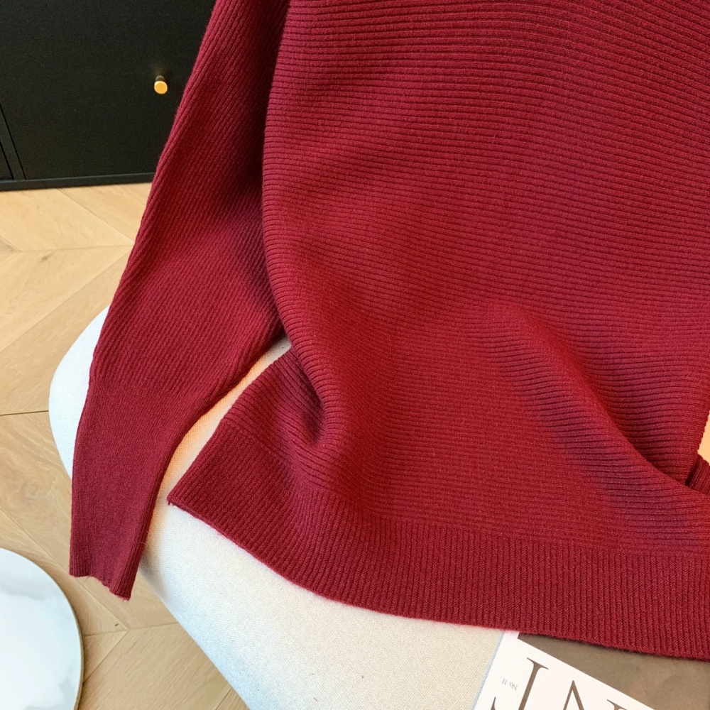 Trumpet sleeves bottoming shirt slim tops for women