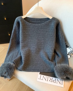 Autumn and winter France style sweater bat sleeve cuff tops