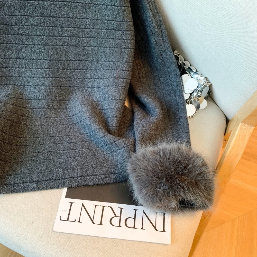 Autumn and winter France style sweater bat sleeve cuff tops