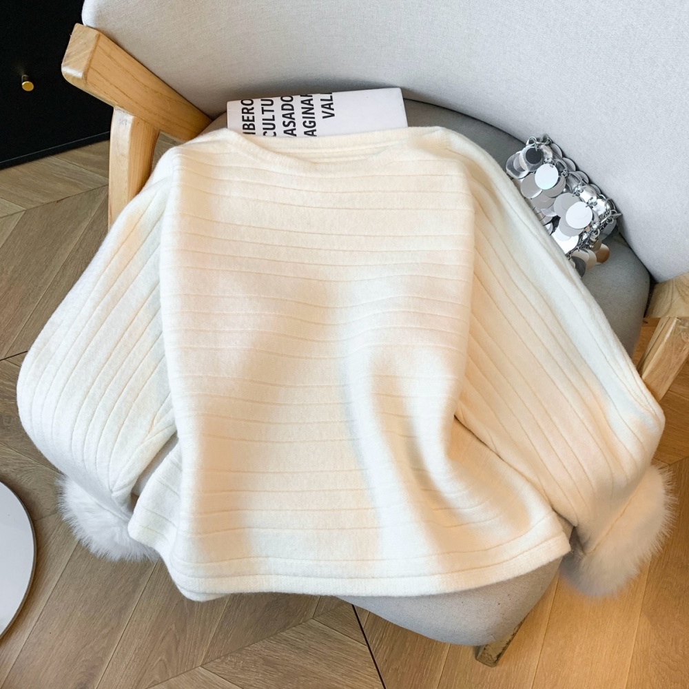 Autumn and winter France style sweater bat sleeve cuff tops